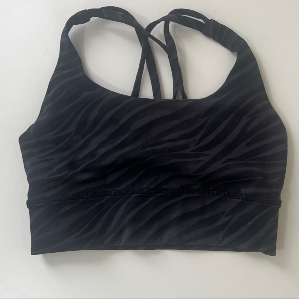 lululemon athletica Black Zebra Sports Bra Sz 4